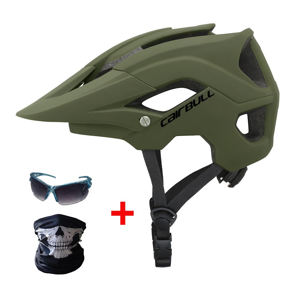 Cairbull Ultralight Fietshelm Integraal Gegoten Road Mountainbike Helm Outdoor Sport Dh Mtb Fiets Helm: Donker Kaki / l