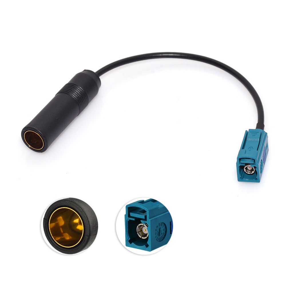 Superbat DAB DAB+ FM AM Antenna Connector DIN Jack to Fakra Z Aerial Splitter DIN Cable 15cm for Car Stereo Audio HD Radio Head