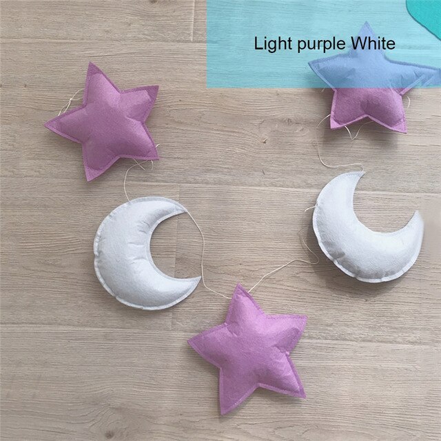 Nordic Baby Room Handmade Nursery Star Garlands Christmas Kids Room Wall Decorations Photography Props Decorations baby shower: E
