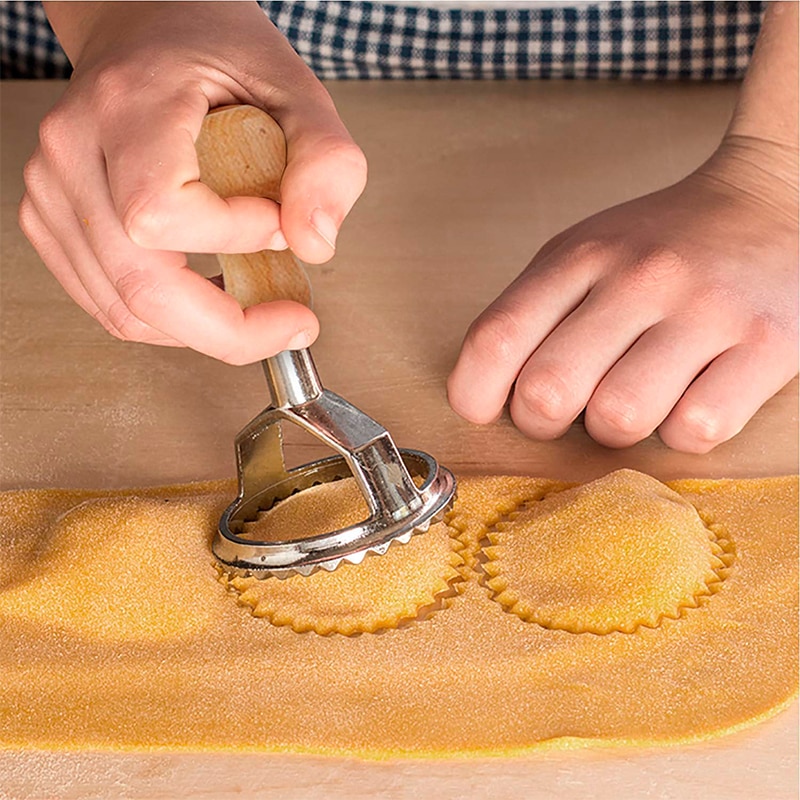 Italiensk ravioli fræsersæt pasta presse køkken tilbehørssæt ravioli maker støbeform ravioli stempel sæt wienerbrød hjul sæt