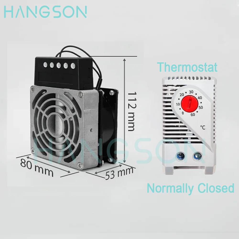 PTC Elektrischer Heizlüfter für Schrank, 100 W, 150 W, 200 W, HVL 031, kompakte industrielle Aluminiumgussheizung für Schrank: Silber