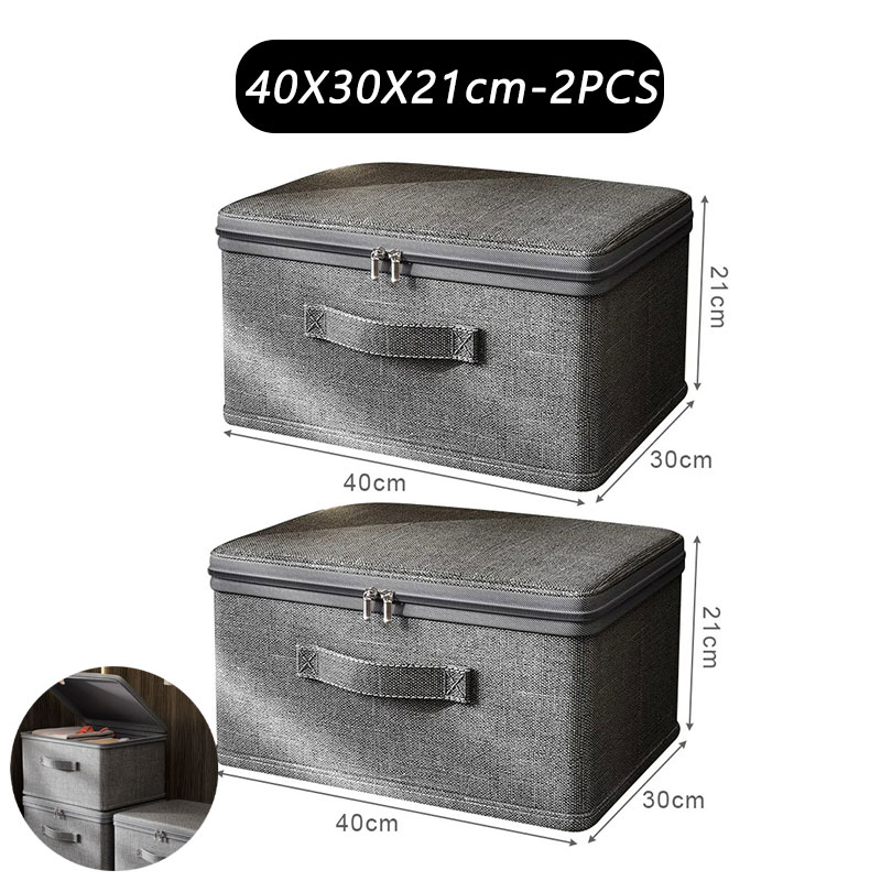 Clothes storage box with zipper Large Capacity Folding Clothes Quilts Organizer Bag Wardrobe Organizer Underwear Storage Box: Pink