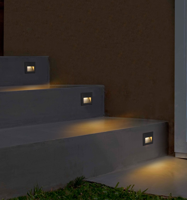Led-trappelys til terrasse 15 led'er  ip65 vandtæt nedgravet lampe indbygget trappe lys til stueetage have landskab væg udendørs