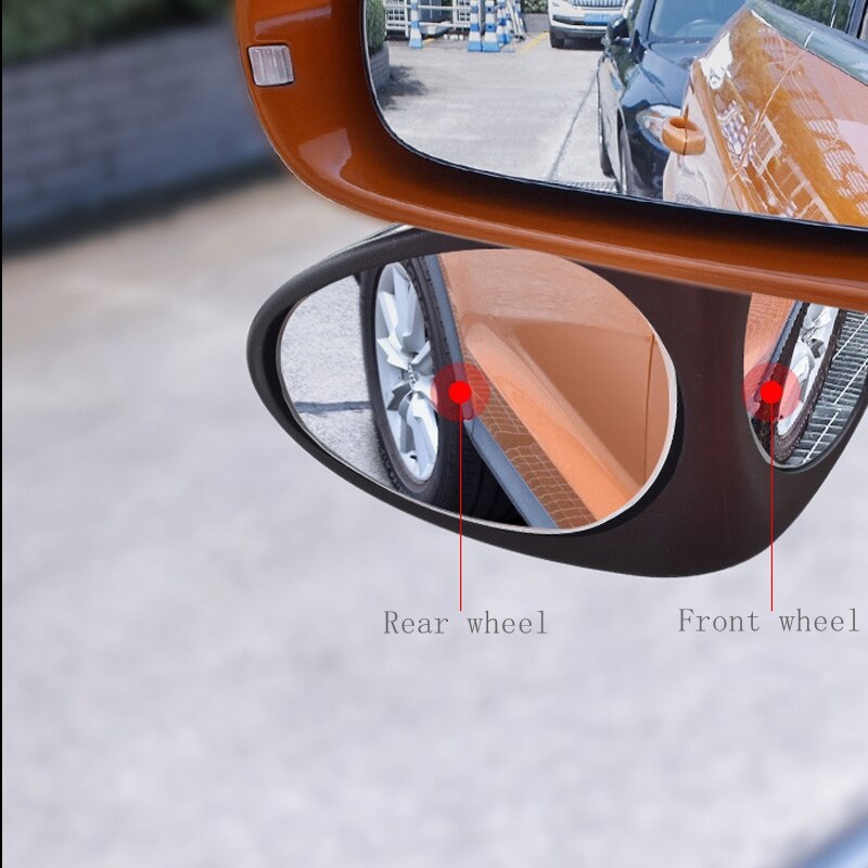 Car dual vision auxiliary mirror car rearview mirror eight reversing mirror front and rear wheel blind zone mirror 360 degree