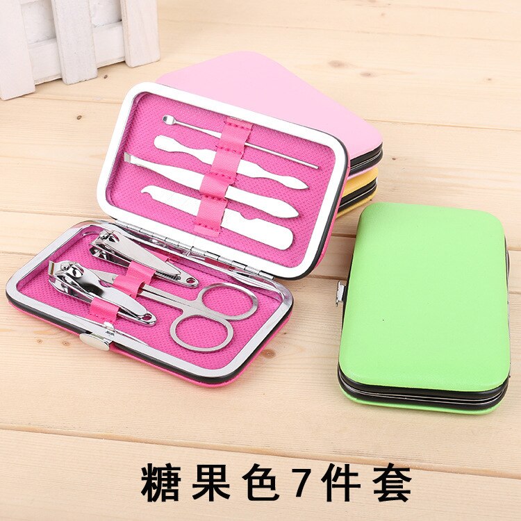 Manicure Multi-piece Set of Nail Scissors Set Complete Stainless Steel Clipper Nail Cutter Convenient Practical Clean Gentleman: Color 7 PCs