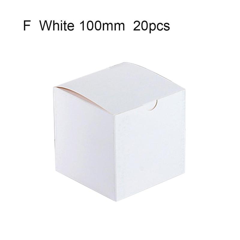 20pcs Square Kraft Paper Box Black Small Packing Wedding Cardboard Box Party Favor Box Box Brown Carton E7g0: F