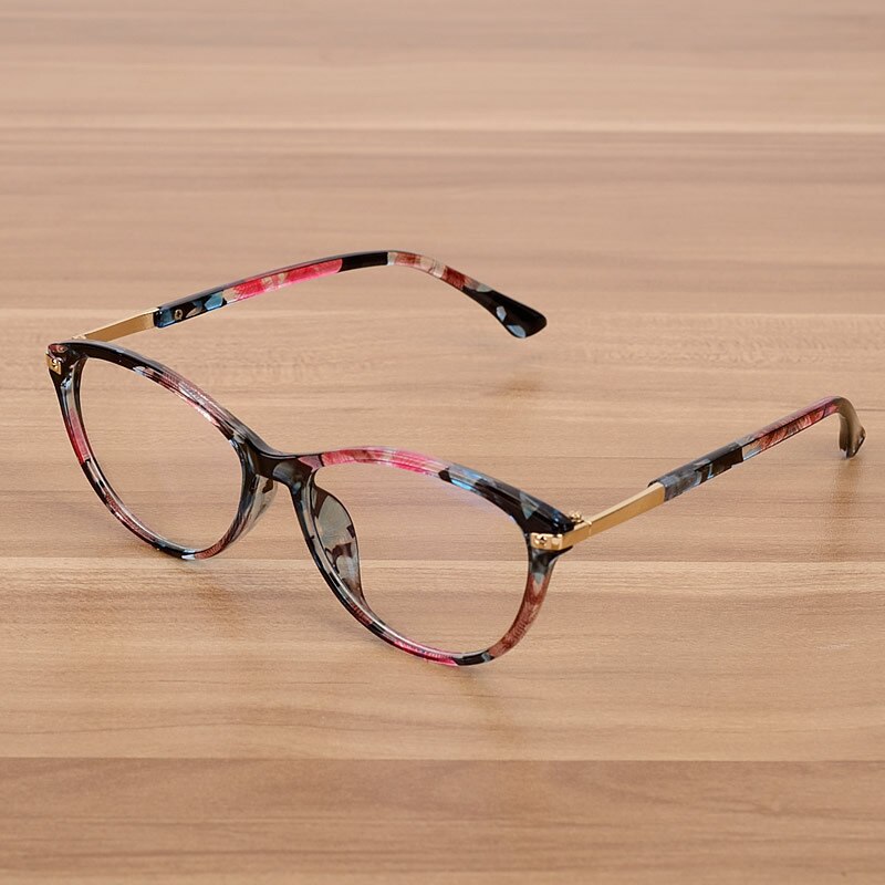 Imwete Klar Brille Rahmen Frauen Männer Jahrgang Katze Auge Optische Spektakel Brillen Rahmen transparent Objektiv Brillen retro Damen: Blume