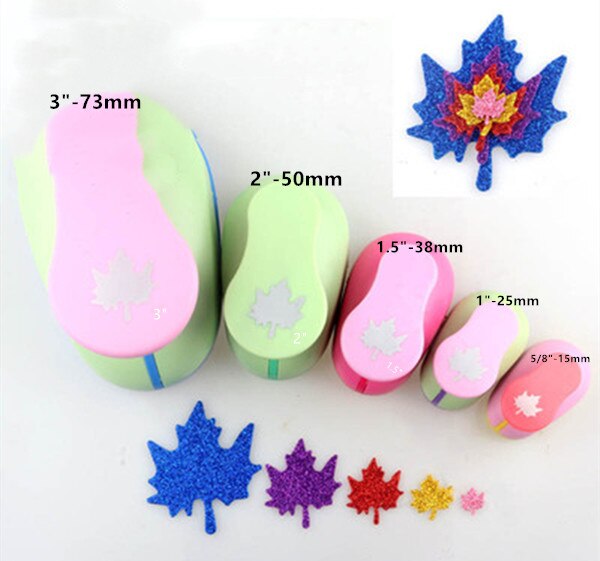 (3/8",5/8",1",1.5",2",3") Maple shaped craft punch leaf paper cutter eva foam scrapbooking leaves hole puncher