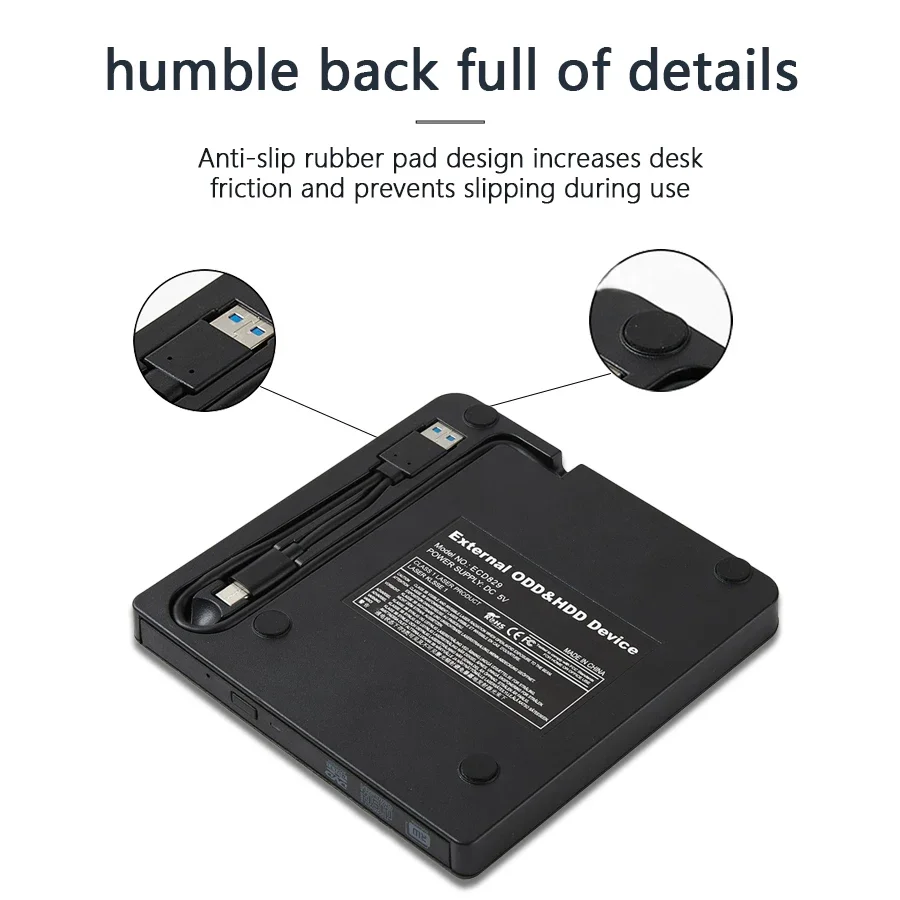 USB 3.0 TypeC Ultra-thin External DVD RW CD Burner Drive Burner Reader Player Optical Drives Portable DVD For Laptop PC Netbook