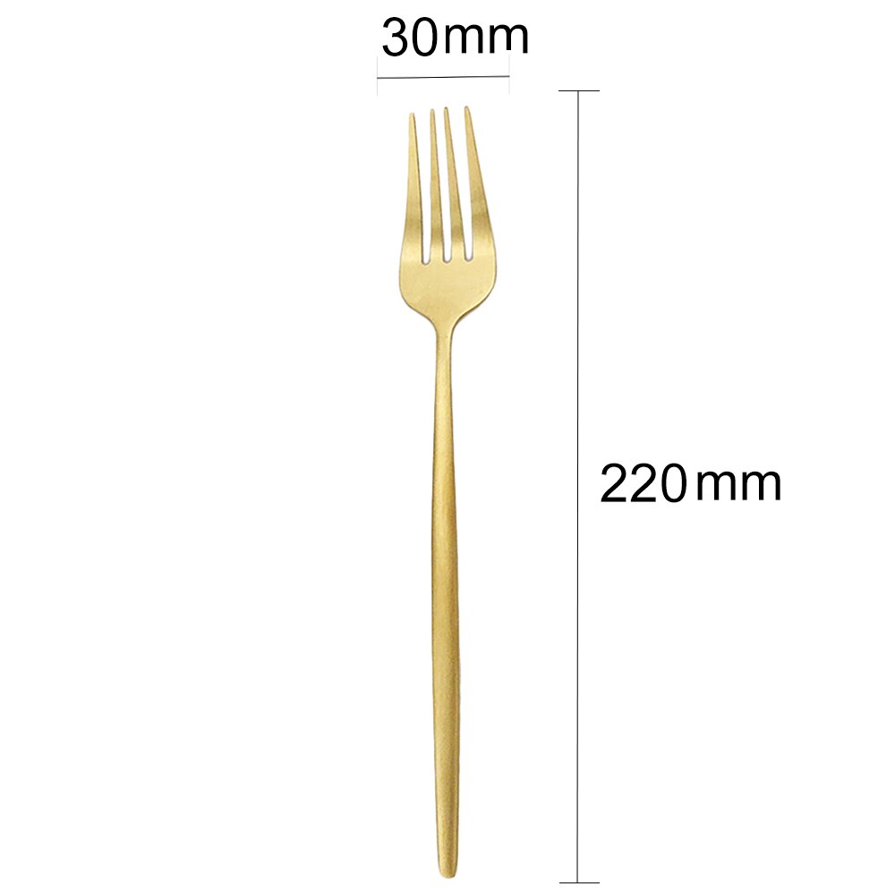 4Pcs Gold Matte Dinner Fork Cutlery 304 Stainless Steel Dinnerware Fork Silverware Kitchen Flatware 7 Color Tableware