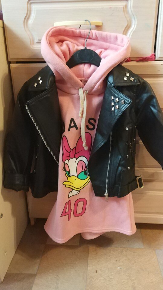Piger læderjakke pu jakke til børn 2-7 år gammel læder, motorcykel cool vilde nitter metal rock england outwear: Sort / 6t