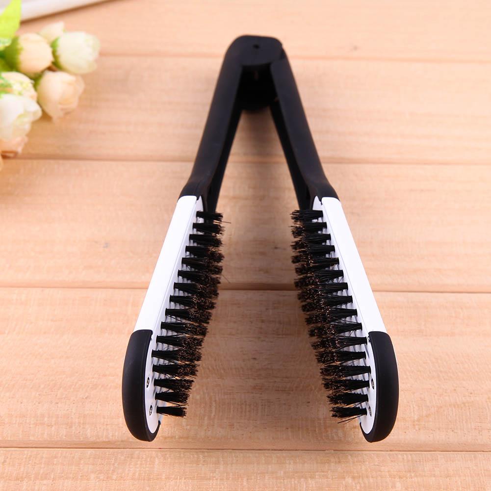 Piastra per capelli in spazzola di calore elettrica per pettine in setole di compensato per arricciatura di capelli in ferro secco su plasmatore per capelli lisci