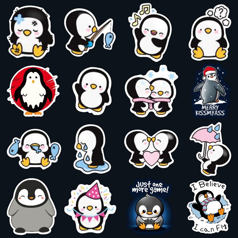 50pcs series Cartoon Cute penguin Stickers For Chidren Toy Waterproof Sticker stickers to DIY Suitcase Laptop Bicycle pegatinas