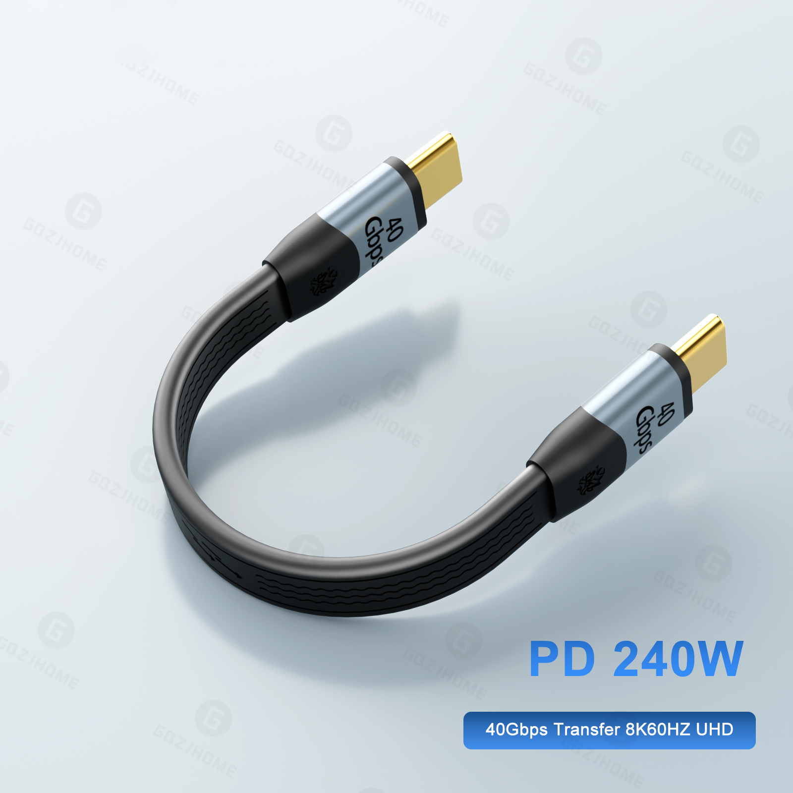 Krótki kabel USB C 40 Gb/s Kabel USB4 kompatybilny z Thunderbolt 4/3 PD 240 W Szybkie ładowanie dla SSD iPhone 16 Power Bank: Default Title