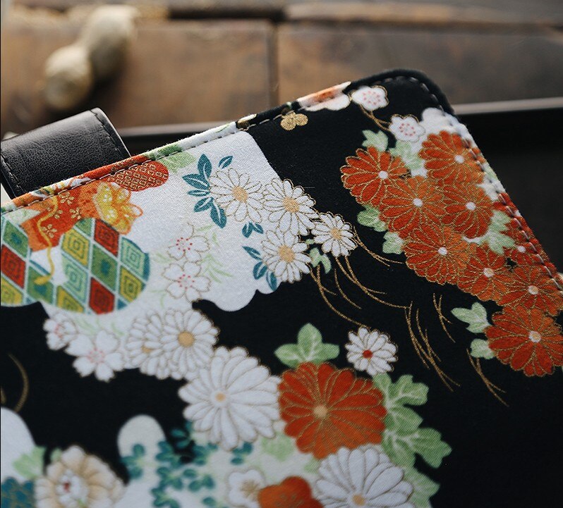 japan A5 notebook stationery diary billbook hobo specifications cover japanese style cover gilding japanses flowers