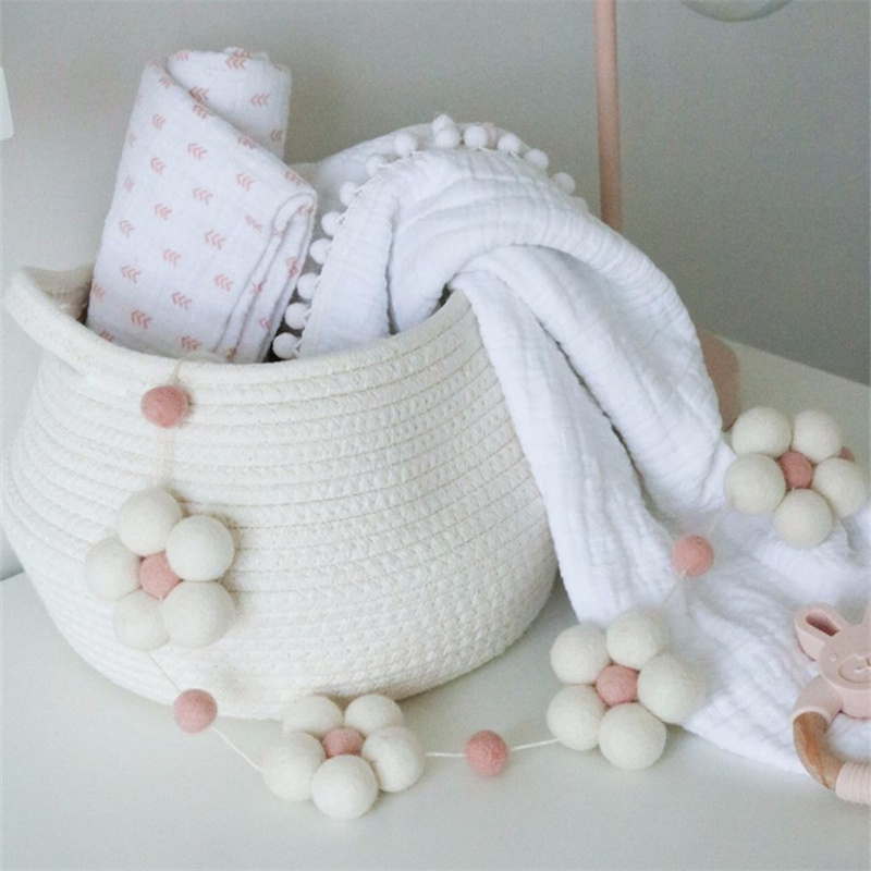 Boho håndlaget ullfilt tusenfryd blomstergirlander barnerom veggdekorasjon vimpel babyshowerfest banner fotorekvisitter: Lys gul