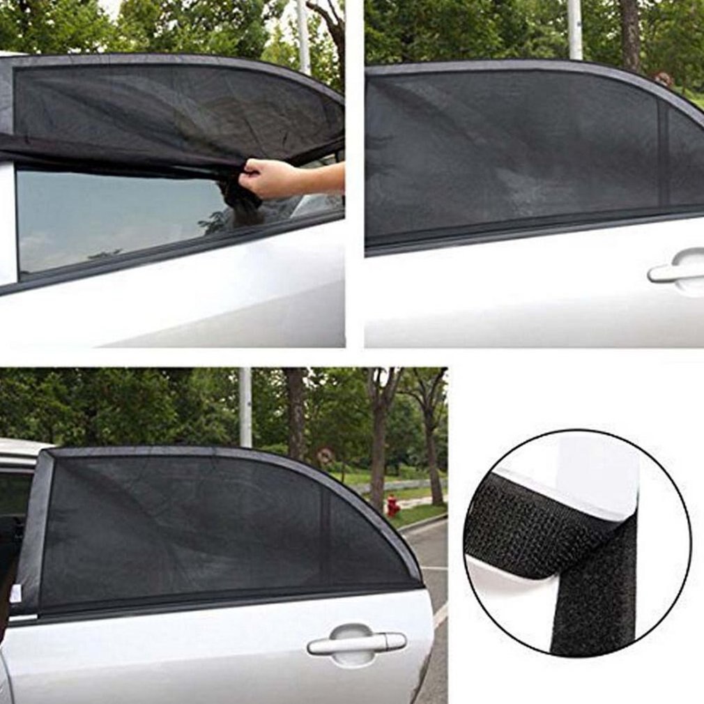2PCS Car Side Window Sunshade Mesh Shade Sunscreen Anti-mosquito Light Shield Curtain Sunshade Window Cover