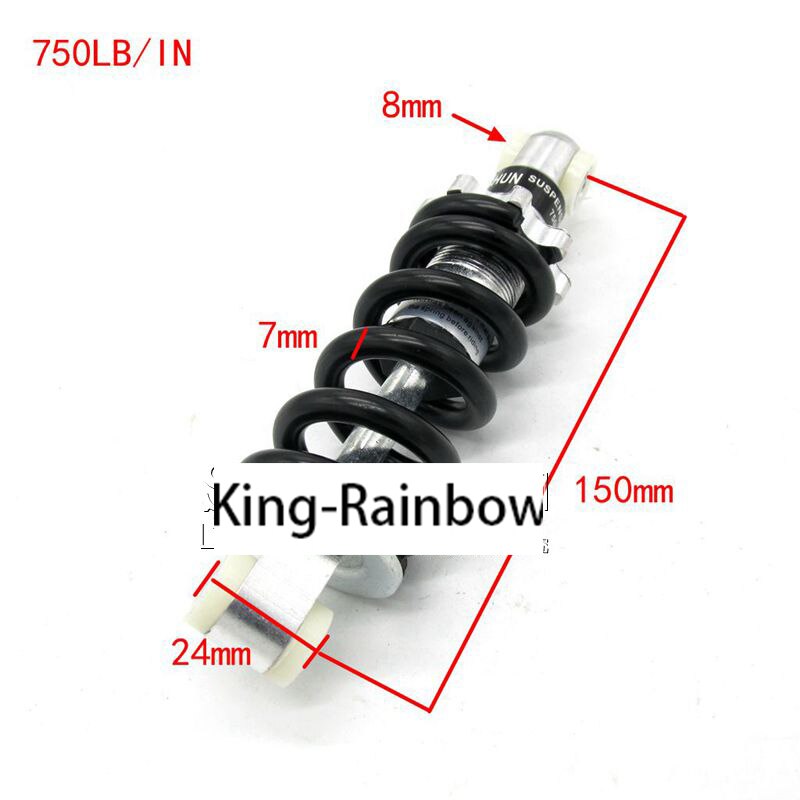 1pcs 1200LB/IN 750LB 650LB Motorcycle Air Shock Absorber Rear Suspension For 47cc 49cc Motor Scooter ATV Quad