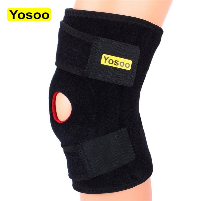 Yosoo Knee Support Brace Patella Gym Weight Lifting Kneepad Hole Joint Guard Braces Protector Bandage Splint Knee Sleeve Brace