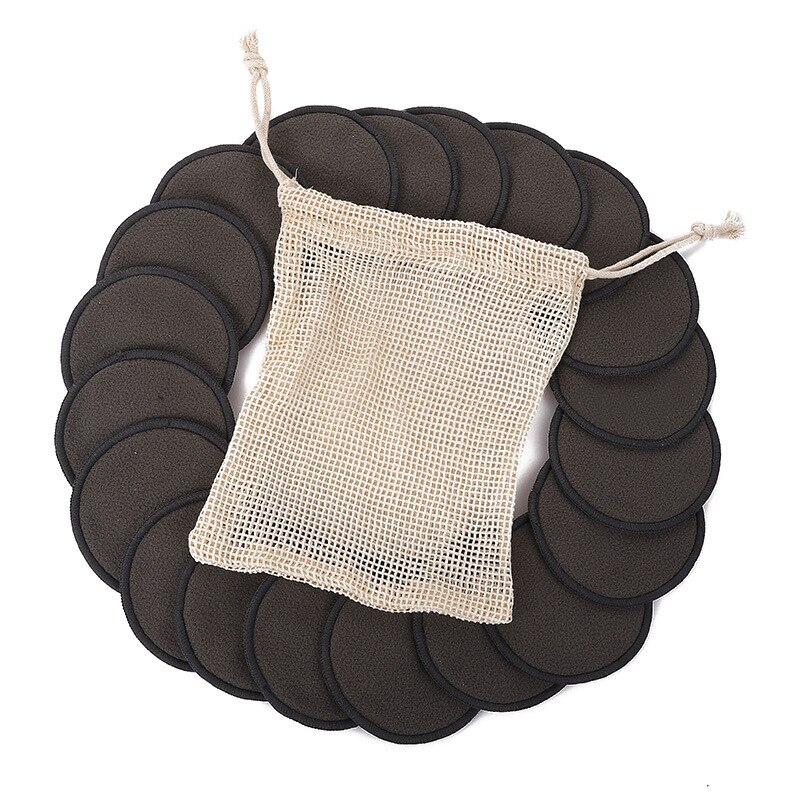 16 pièces/ensemble maquillage coton tampon réutilisable bambou Fiber lavable rondes tampons pour visage yeux beauté maquillage outil Portable