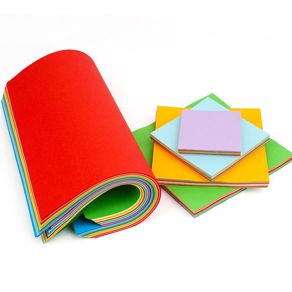 100 stk håndlaget origami papir for barn gjør-det-selv 10 farger brettepapir doble sider håndverk utklippsbok kort flerfarget firkantet papir