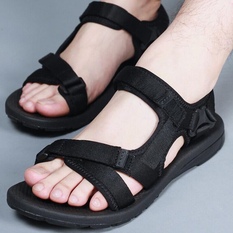 Mannen Sandalen Mannen Zomer Schoenen Zwart Strand Sandalen Voor Man Plus Size 45 46
