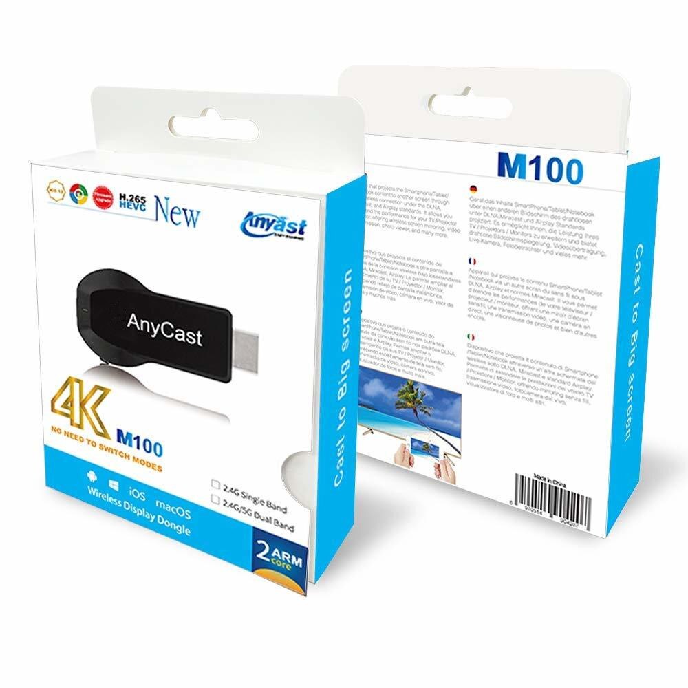 Anycast  m100 2.4g/5g 4k miracast any cast wireless dlna airplay hdmi tv stick wifi display dongle receiver for ios android pc