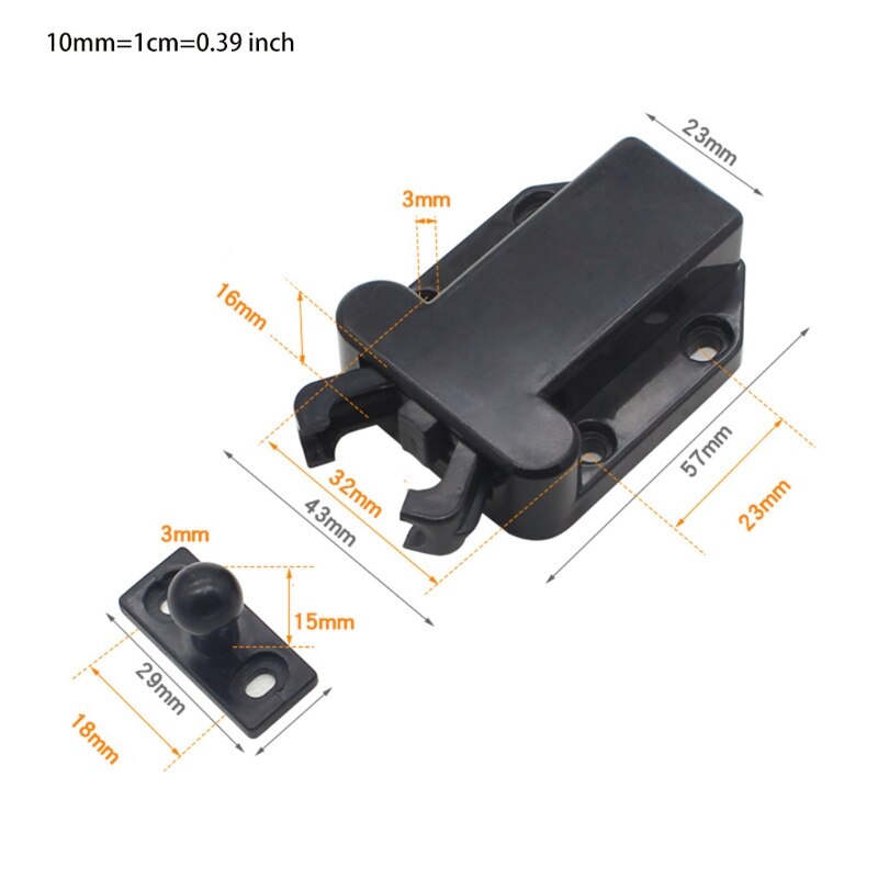 Door Push Latch Single Door Touch Latches Chassis Cabinet Rebound Bolt Furniture Push Lock Open the Door Without Handle