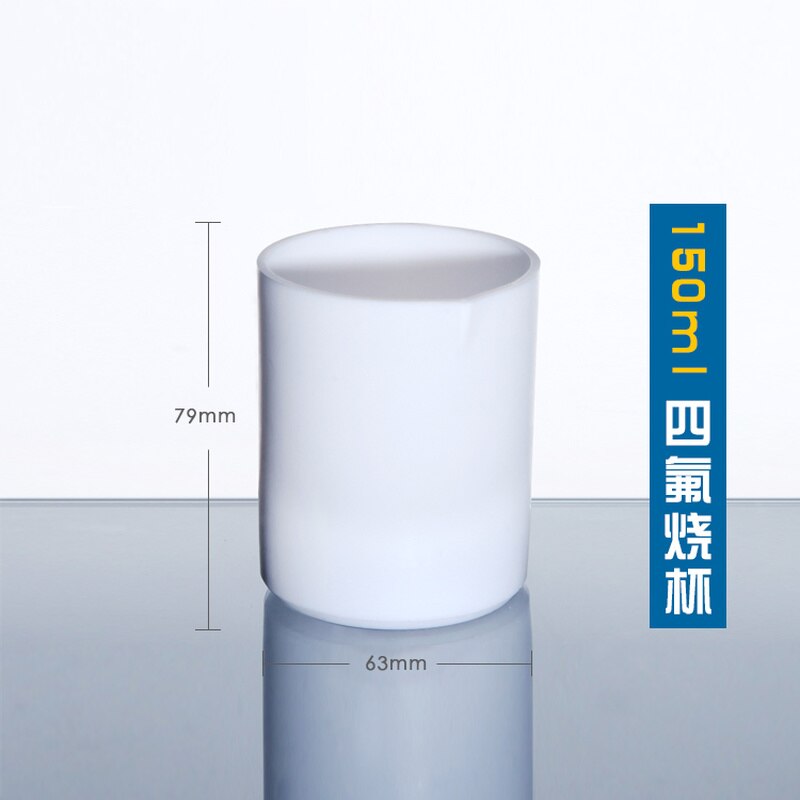 Vaso de laboratorio de PTFE, resistente al ácido y a los álcalis, varias especificaciones