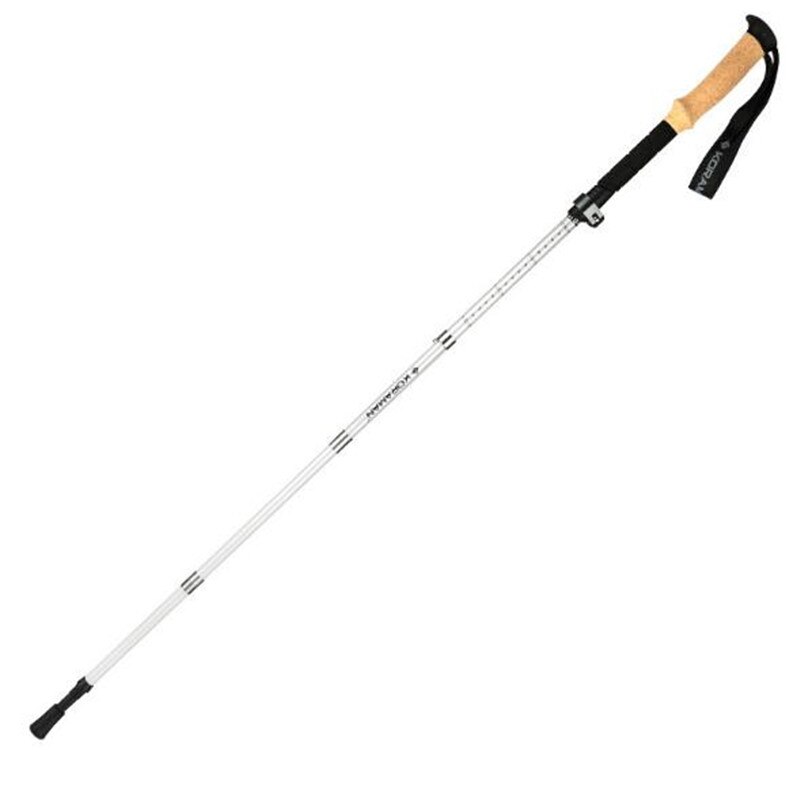KORAMAN 8504# Ultra-light EVA straight grip handle Carbon fiber 5-section adjustable canes walking hiking sticks trekking pole