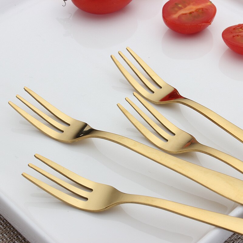 Guld kage spatel gafler sæt rustfrit stål eftermiddagskage skovl dessert frugt gaffel bryllup fødselsdag kage server sæt