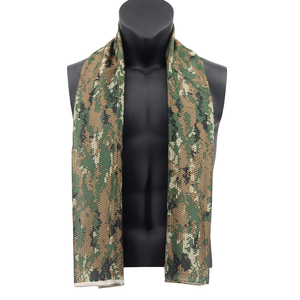 Jagd Gittergewebe Atmungsaktive Schal 165*48 cm Taktische Bandana Spezielle Bedienungen Tarnung Gesicht Handtuch Gewehr Tarnung Netz: Grün