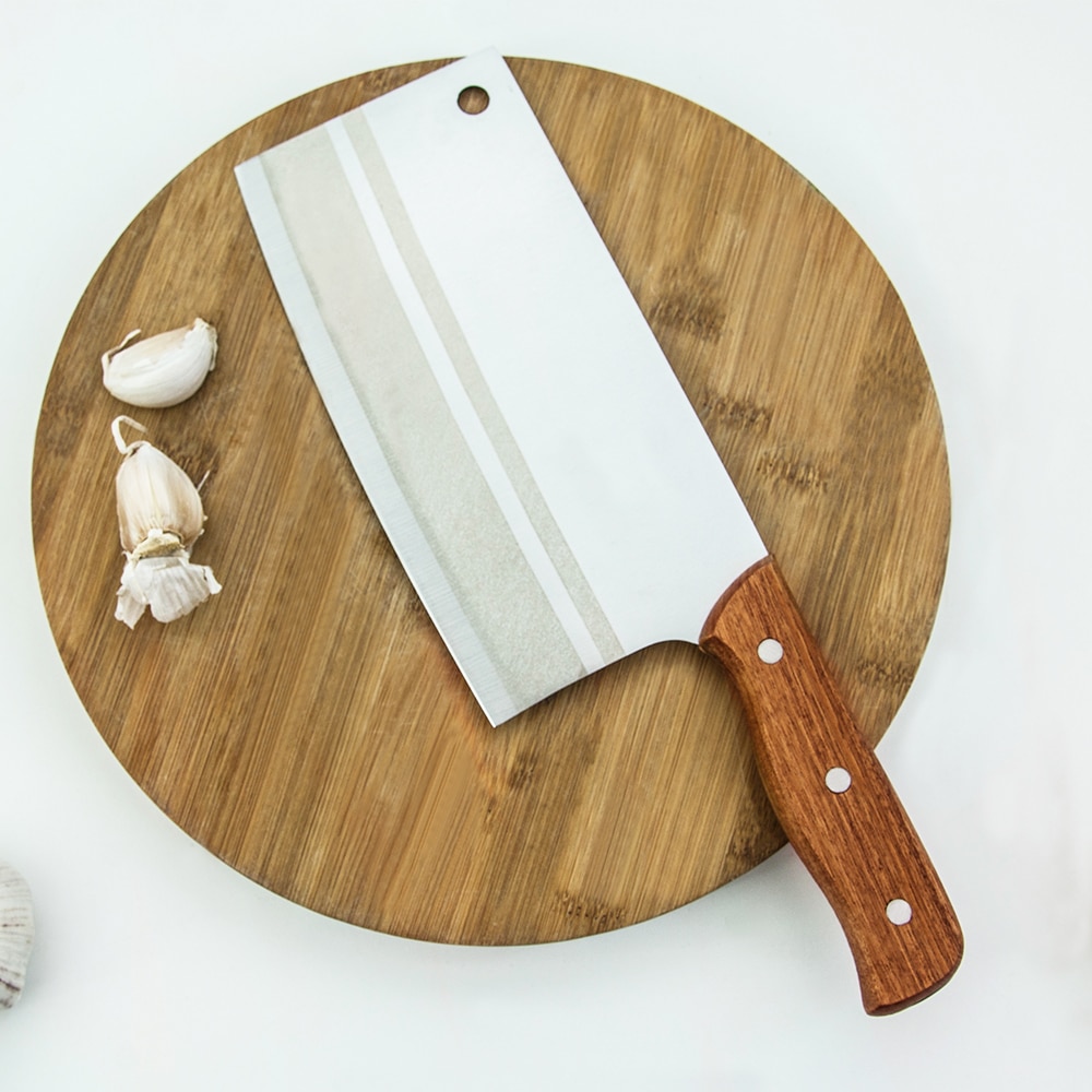 3 cr 13 rustfrit stål slagter køkken kokken kniv hakker kød hakke kniv træ håndtag grøntsagsskærer hakker skæreværktøj