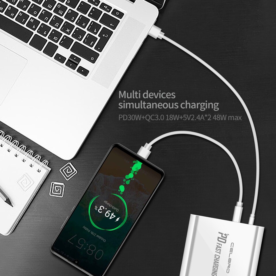 48W Multi Usb Pd Charger Quick Charge 3.0 Snelle Telefoon Oplader Voor Samsung Galaxy S20 Ultra Note 20 10 plus Iphone 12 Pro Laders