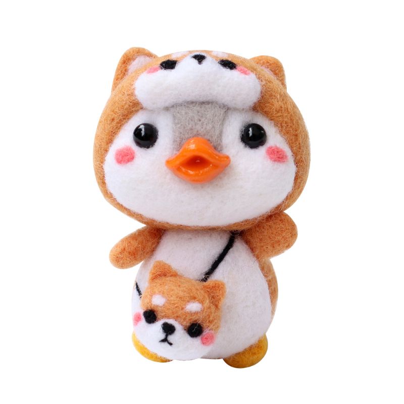 Elk Penguin Wool Felt Craft DIY Unfinished Poked Set Handcraft Material Bag Pack: 01