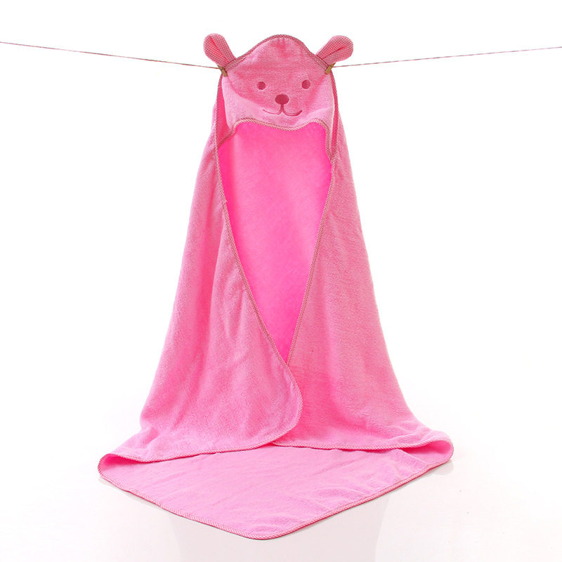 Baby Towel Newborn Bath Comfortable Soft Baby Hooded Bathrobe Cute Animal Beach Cotton Towel kids Babies Blanket: pink