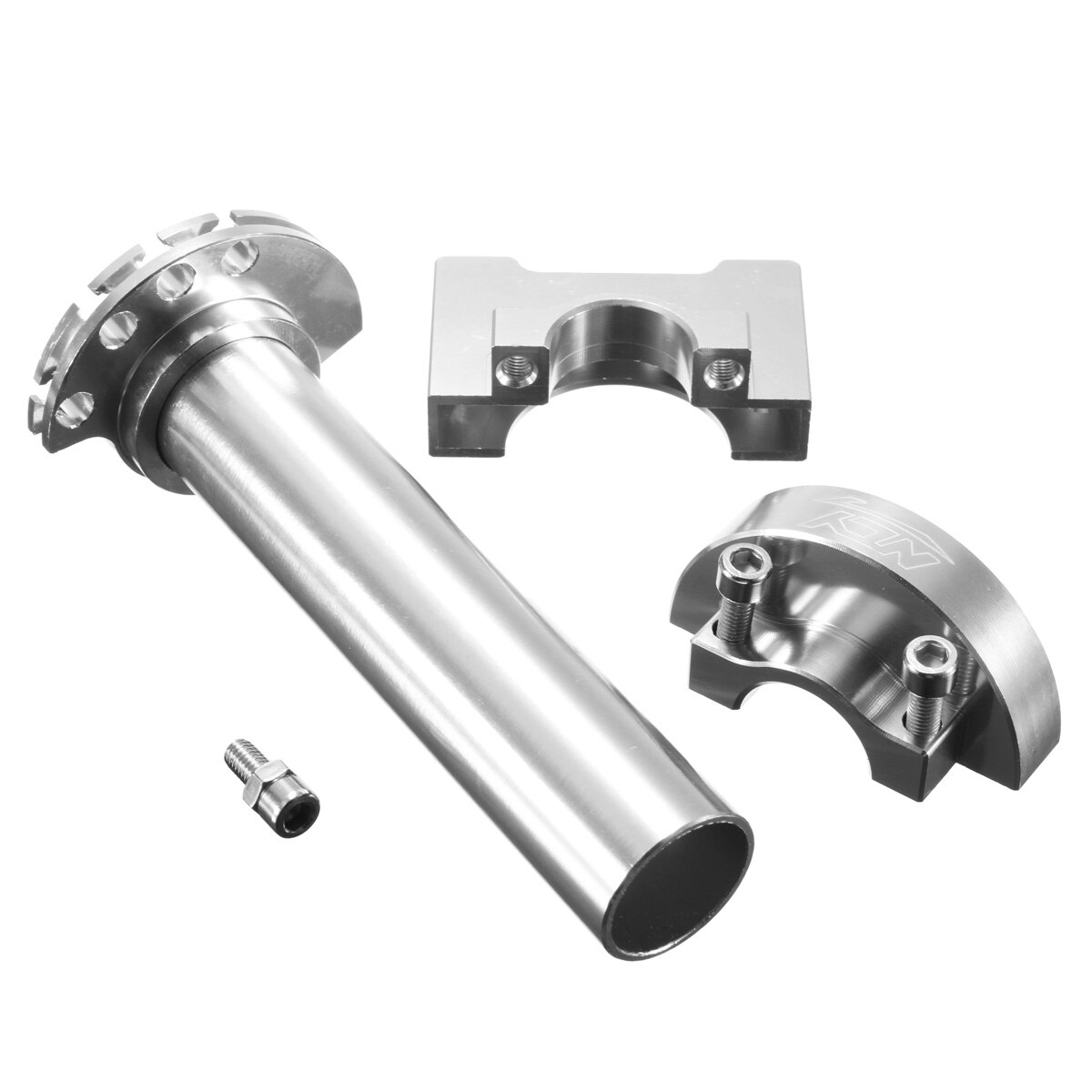 7/8 tommer multifarvet universal cnc aluminium accelerator gashåndtag håndtag til motorcykel knallert scooter cykel: Sølv