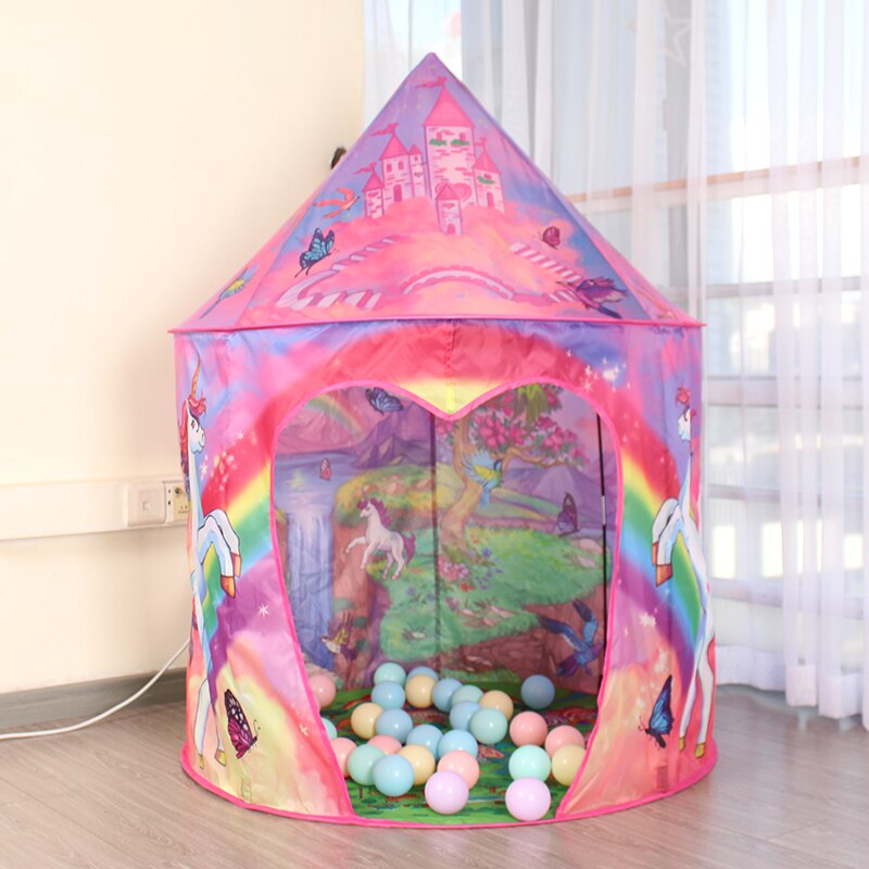 Eenhoorn Spelen Tent Voor Kinderen Opvouwbare Kinderen Tent Baby Speelgoed Voor Meisjes Kerst Speelhuis Wigwam Voor kinderen