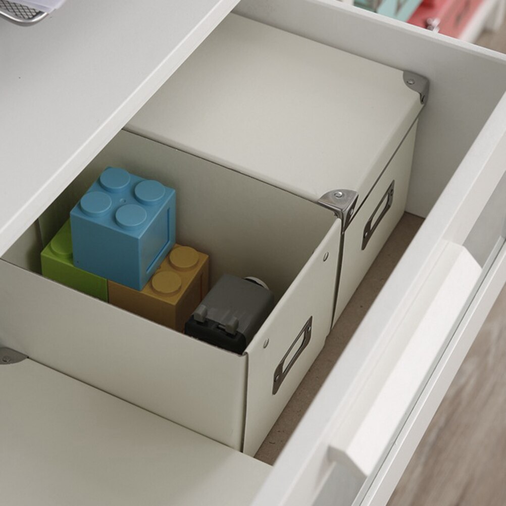 Portable Storage Case With Cover Foldable Paper Household Storage Box White Organizer Bag For Bedroom Living Room