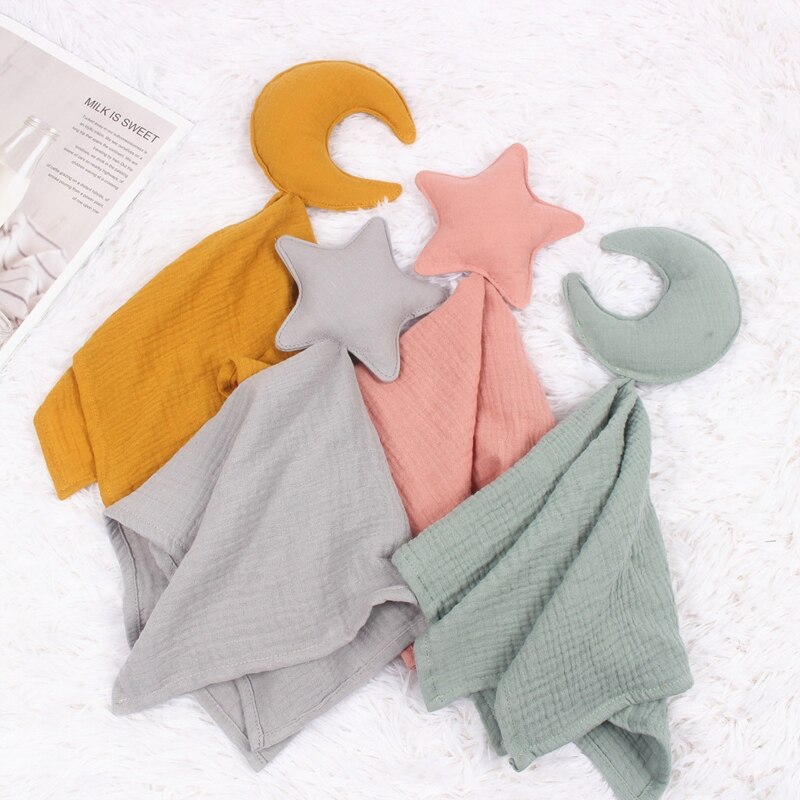 Moon Star Baby Comfort Safety Blanket Soothe Soothing Towel nfant Supplies for Baby Girls Boys Sleeping Playing Plush Toy