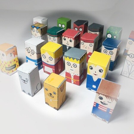 Cut Fold Paste Set di attività Robot fai-da-te 30 Robot 5cm 474481689