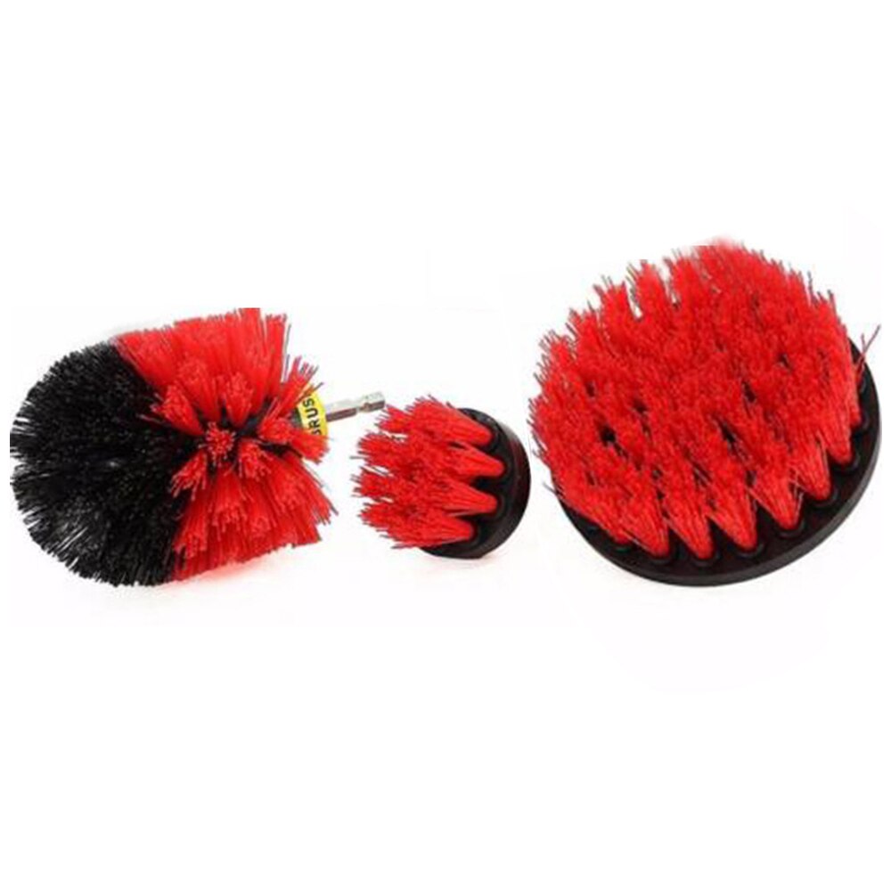 3pcs Power Scrubber Brush Set For Bathroom Drill Scrubber Brush For Cleaning Cordless Drill Attachment Kit Power Scrub Brush: red