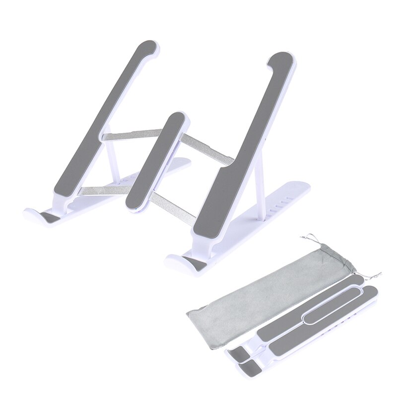 Adjustable Foldable Laptop Stand Fr Desk Portable Notebook Riser Computer Holder: White