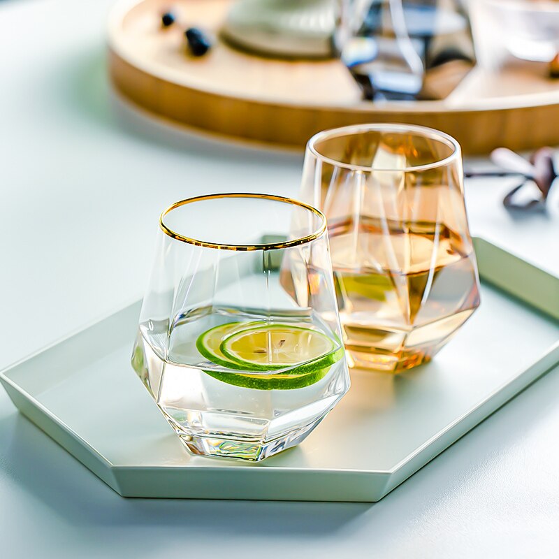 Verre coloré résistant à la chaleur, verre à Six faces, gobelets d'eau, tasse à jus de Cul, verre à boisson, haute apparence