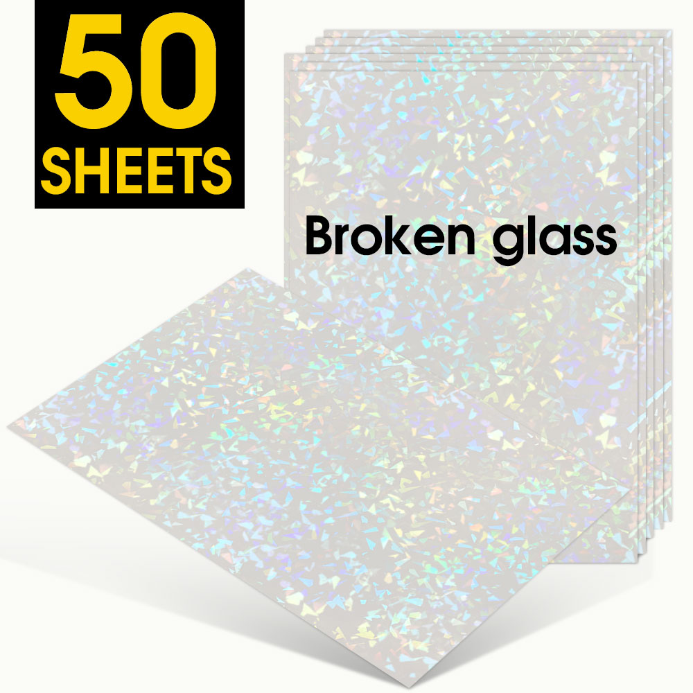 10 blätter Gebrochen Glas Hologramm Kalt Laminierung Film Aufkleber A4 Blätter Stern glänzend Punkte DIY Paket Karte Foto Holographische Film