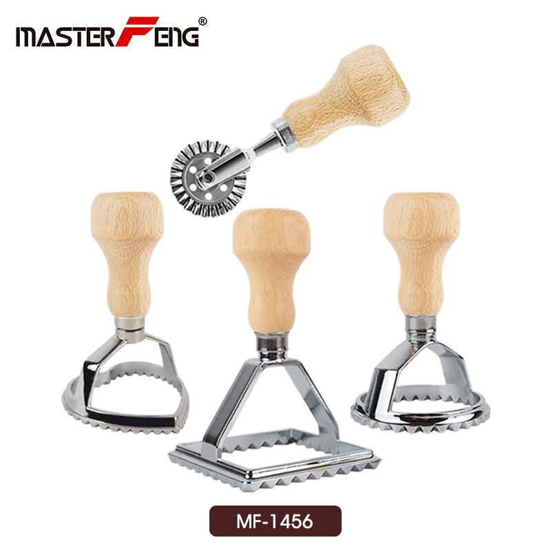 Ravioli maker ravioli stempel sæt  of 4 stykker rund & firkantet form pasta skimmel værktøj ravioli cutter: Mf -1456