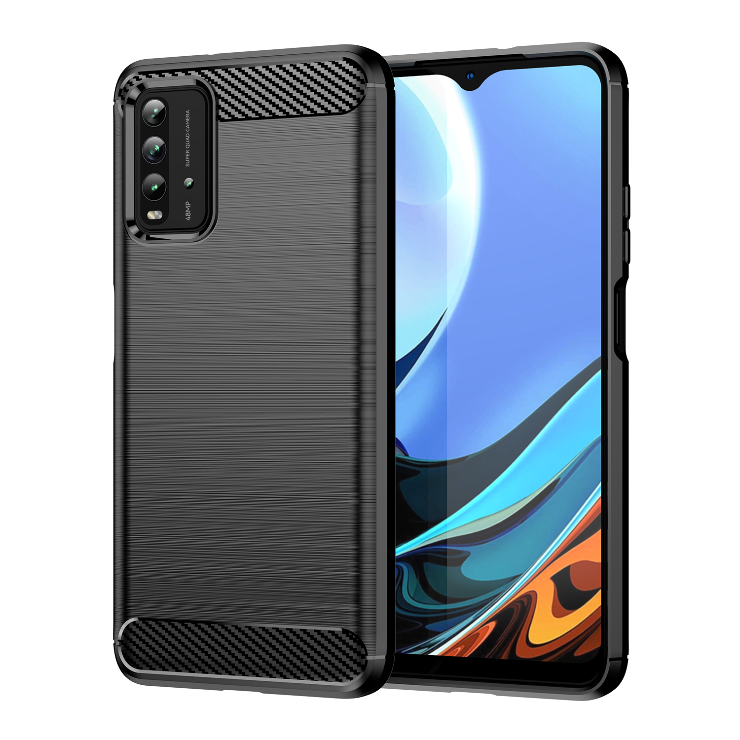 Miękkie silikonowe etui na Xiaomi Redmi 9T 9 9A 9i sport 9w 9C NFC 9moc, włókno węglowe, na Redmi Uwaga 9 4G 9T 9S 9zawodowiec Max