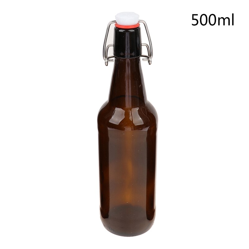 Botellas de cerveza de vidrio ámbar para elaboración casera con tapas abatibles, 330/500/1000ml: M