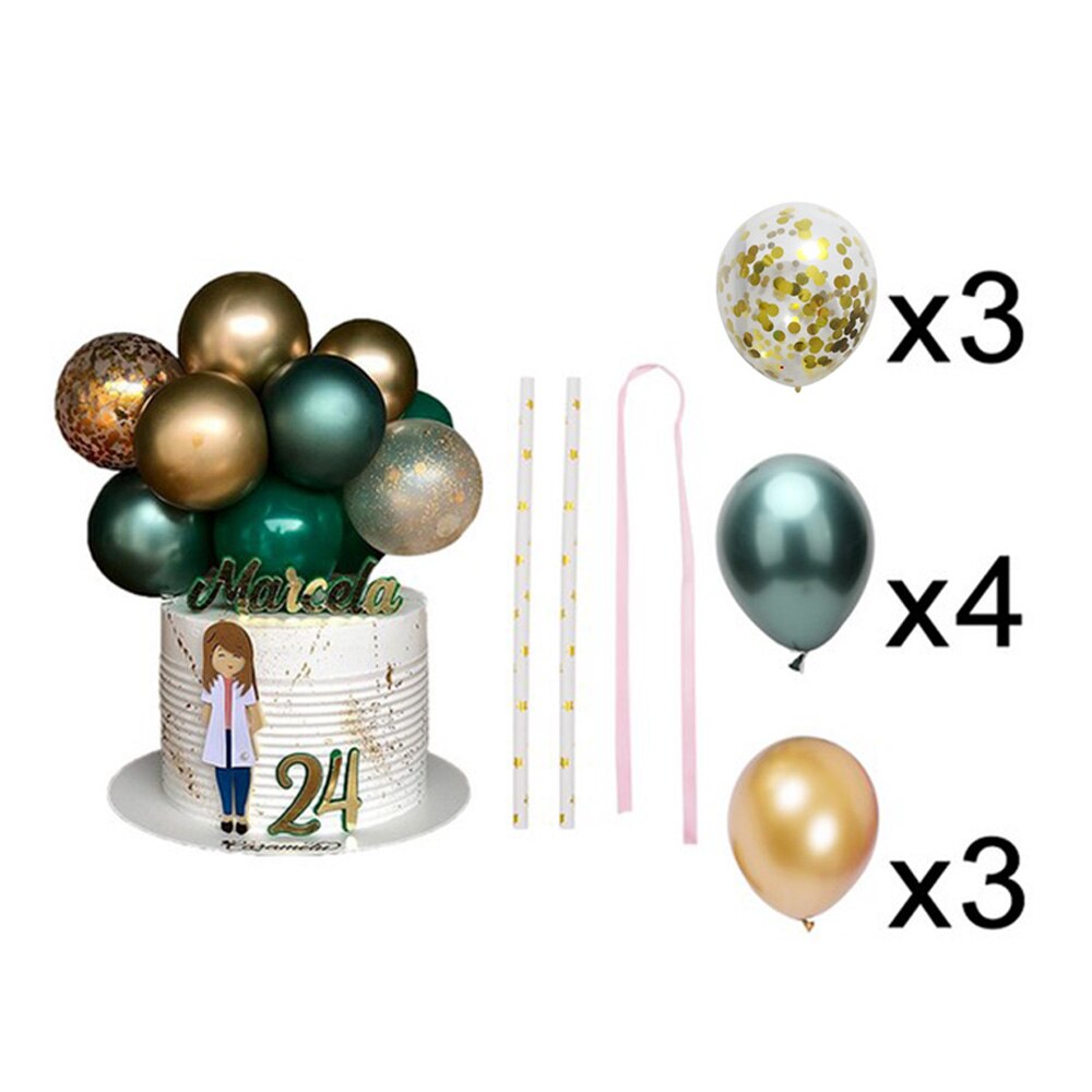 10Pack 5 Inch Ballon Cake Topper Cloud Vorm Confetti Ballon Cake Topper Balons Voor Verjaardag Baby Shower Bruiloft Decoratie: A06