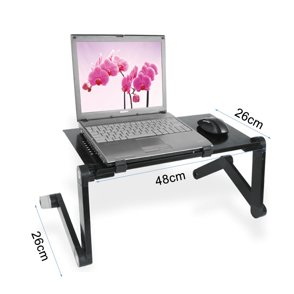 420*260mm justerbar bärbar datorstativbord i aluminium ventilerad ergonomisk tv sängbearbetning kontors-pc riser bäddsoffa soffa #t